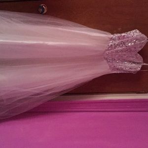White with silver rhinestones dress